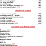 Snack L'entr'act Carte