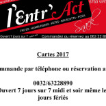 Snack L'entr'act Carte