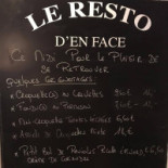 Le Resto D'en Face Carte