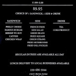 September. Speisekarte