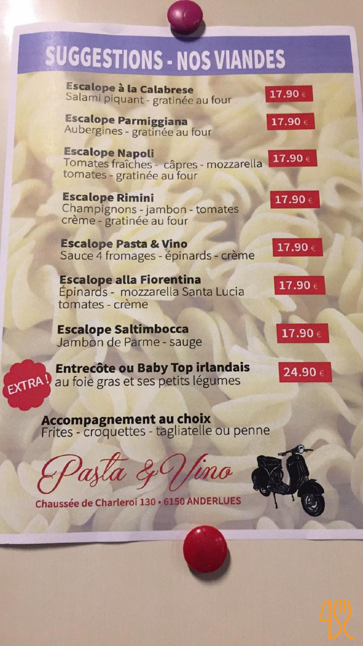 Pasta E Vino Meniu