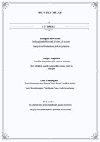 Beffelyhills Speisekarte