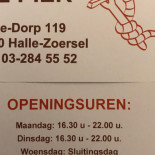 Frituur De Pier Carte