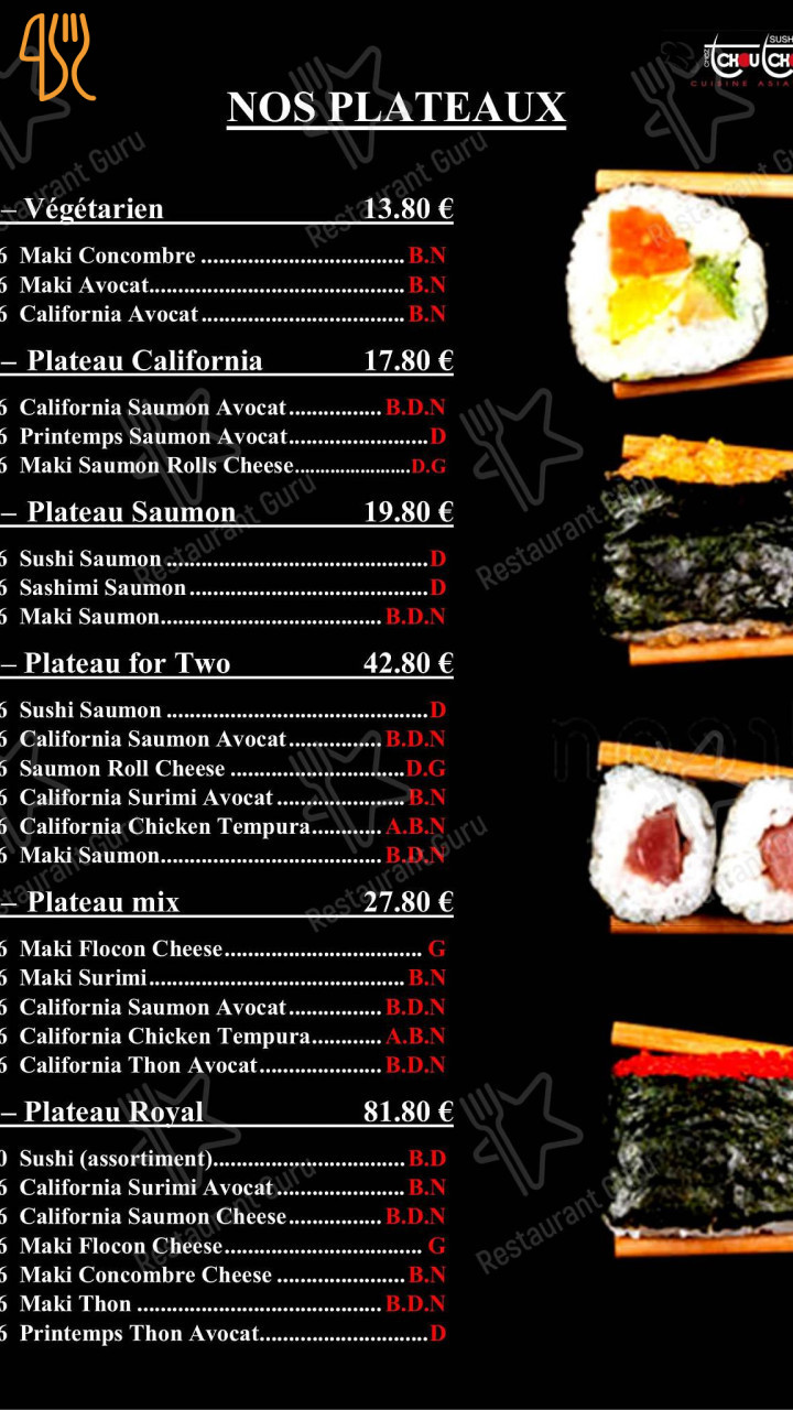 Chez Tchoutchou Carte