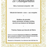 Le Champerdrix Menu