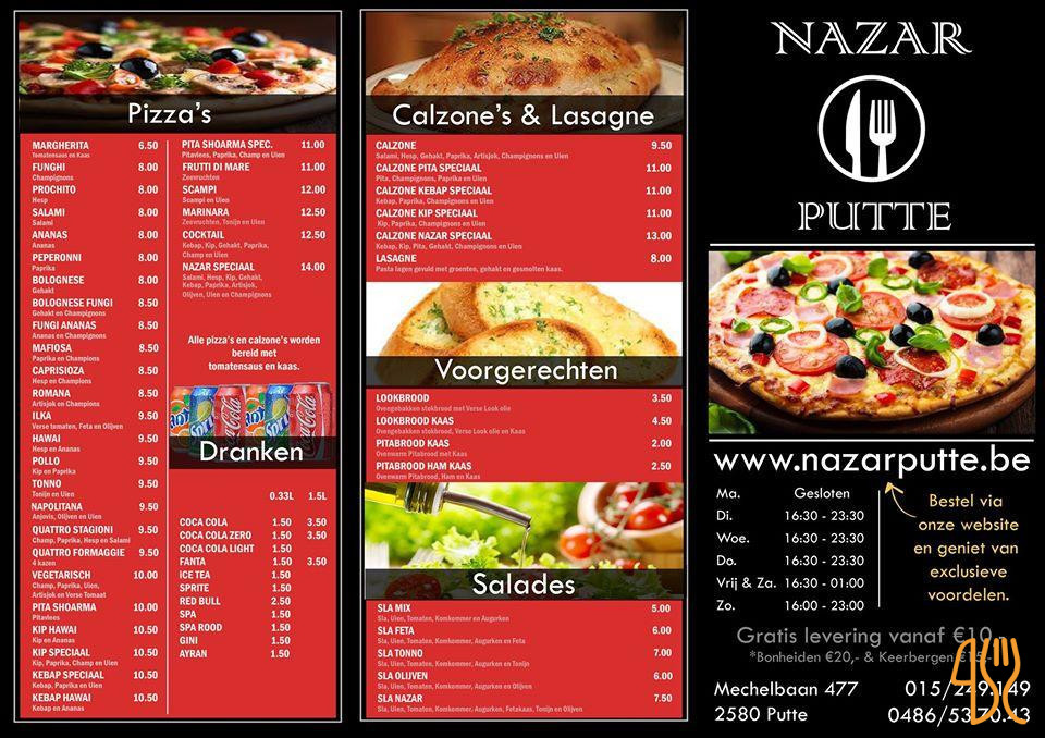 Nazar Pizza Kebab Carta