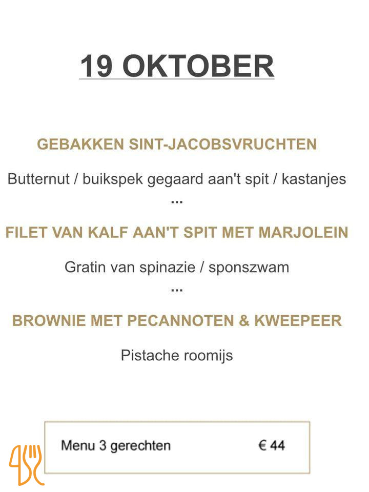 Lijsterbes Berlare Speisekarte