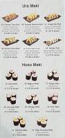 Shinsei Sushi menu