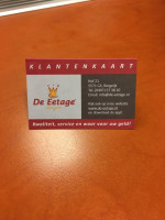 Cafetaria De Eetage menu