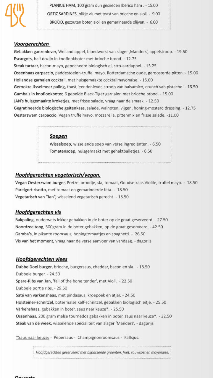 Patatalier Speisekarte