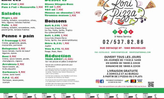 Roni Pizza menu