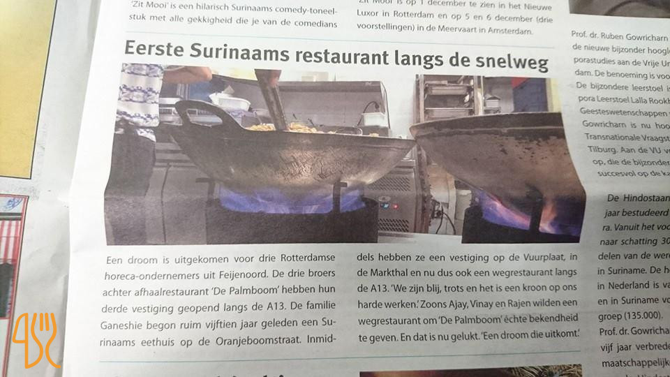 De Palmboom Speisekarte