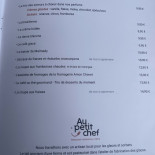 Au Petit Chef Carte