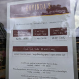 Govinda's Speisekarte