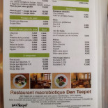 Den Teepot Bio Shop Natuurwinkel En Vegan/macrobiotisch Speisekarte