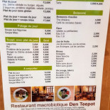 Den Teepot Bio Shop Natuurwinkel En Vegan/macrobiotisch Speisekarte