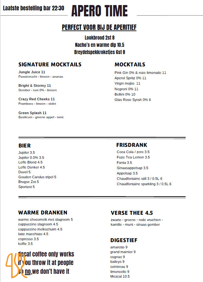 Manzo's Tapas Bistro Carte