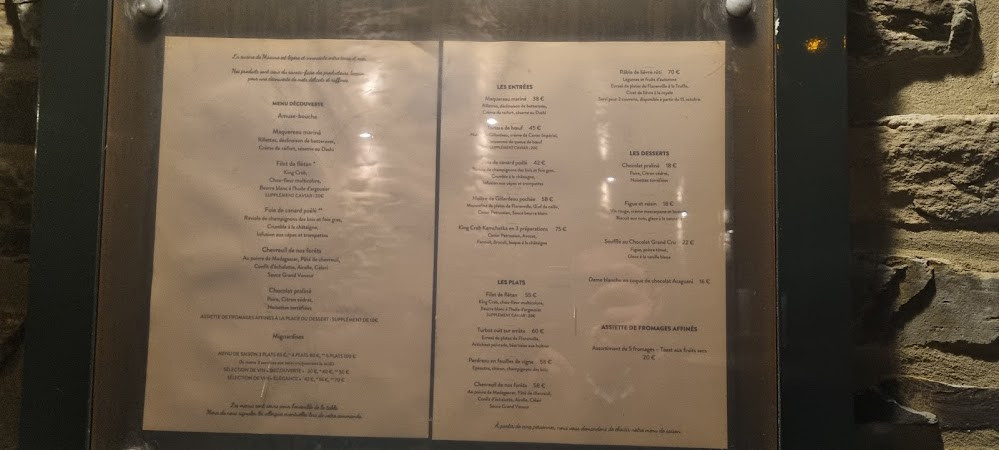 La Table De Maxime Carte