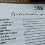 De Zoes Speisekarte