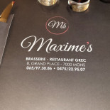 Maxime's Speisekarte