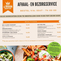 Grand Cafe De Kroon menu