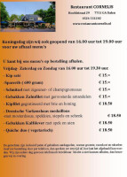 Café Cornelis, Carte