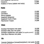 Adriatico Speisekarte