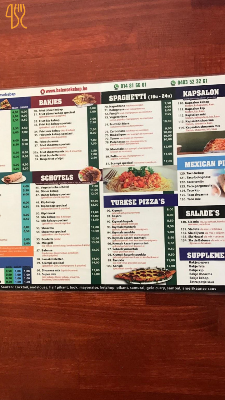 Balense Kebap Carta