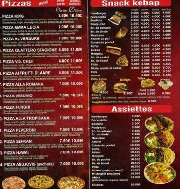King Pizza Kebab Frites Barbecue Grill Fast-food Carte