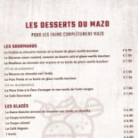 Brasserie Mazo Carte