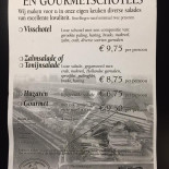 Vishandel Perdok Speisekarte