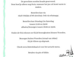 Bistro Lokaal Woerden menu