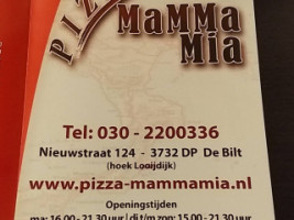 Afhaalcentrum Mamma Mia De Bilt menu