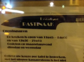 Pastinaak menu