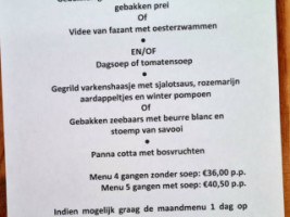 De Kadee menu