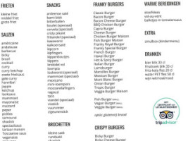 Frituur Franky menu