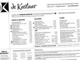 De Kastaar menu