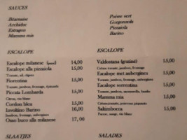 Ristorante Barino menu