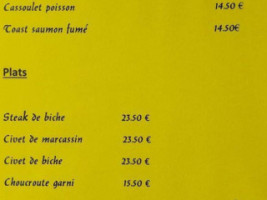 Le Refuge menu