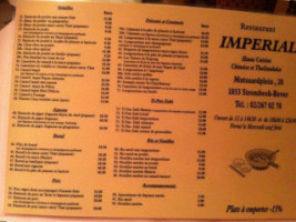 Impérial menu