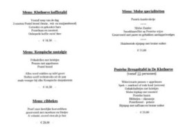 De Klothoeve menu