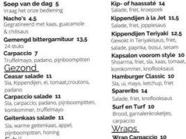 Café 't Voorom menu