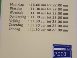 Cafe 't Trefpunt menu