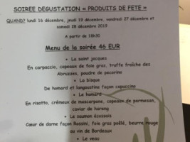 Le Pivert menu