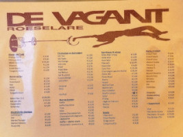 De Vagant menu