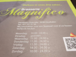 Magnifico menu