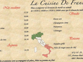 La Pizza De Franco menu