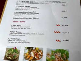 Phaya Thai menu