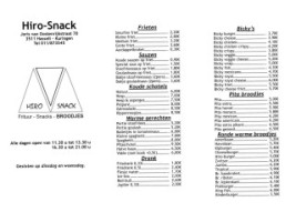 Hiro-snack menu