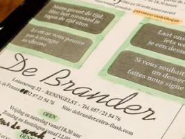 De Brander menu